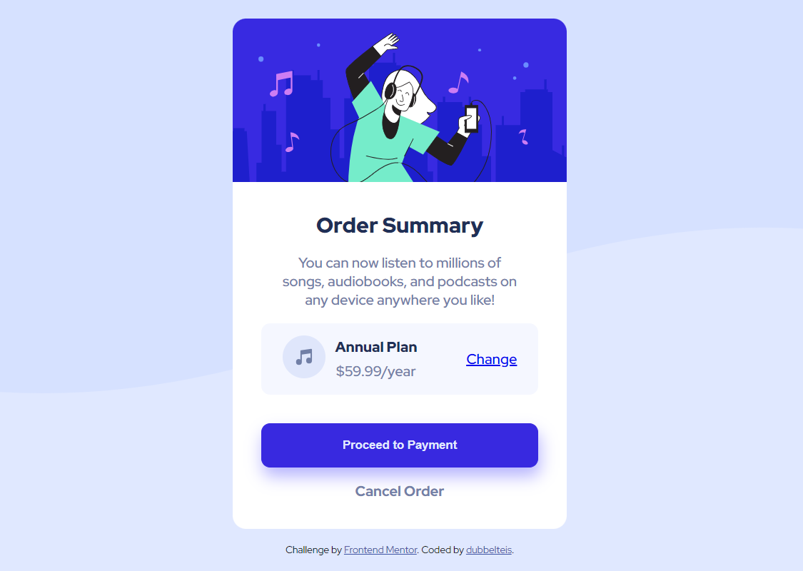 order summary component